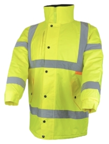 A photo of Yellow Hi Vis Padded Parka EN20471