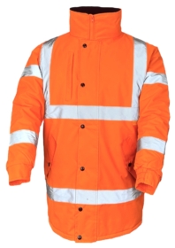 A photo of Orange Hi Vis Padded Parka EN20471 & RIS-3279-TOM