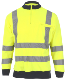 A photo of Hi Vis Yellow Sweatshirt with Black Trim EN20471