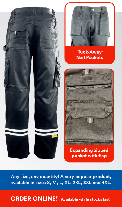 Multi-Pocket Work Trouser! Order now while stocks last! Press here to see more.